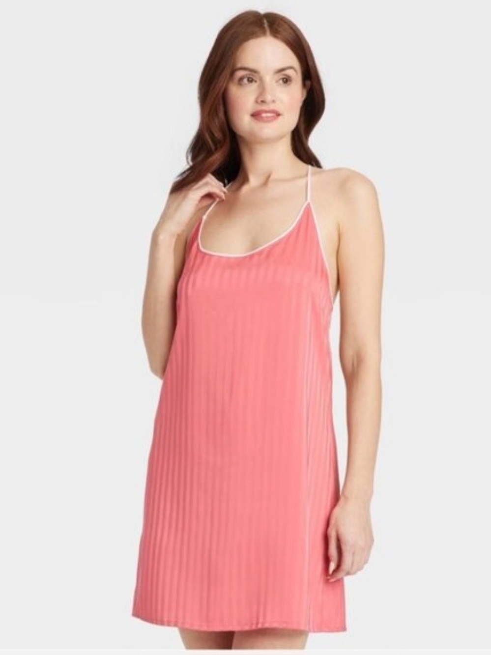 Auden Women’s Coral Pink Slip Dress Nightgown